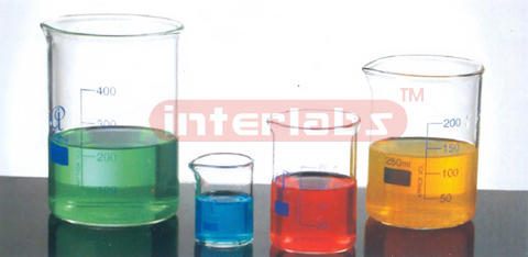 BEAKERS, GLASS, LOW FORM, BOROSILICATE GLASS